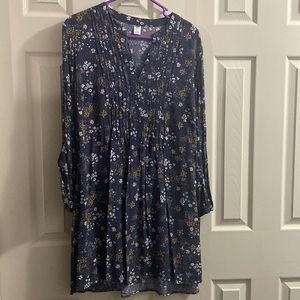 Navy Blue Floral Dress